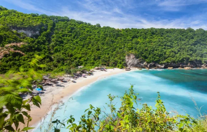Atuh Beach on the east coast of Nusa Penida private tour